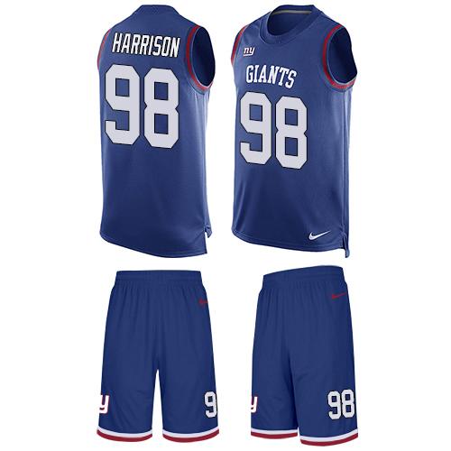 Nike Giants #98 Damon Harrison Royal Blue Team Color Men's Stitched NFL Limited Tank Top Suit Jersey - Click Image to Close